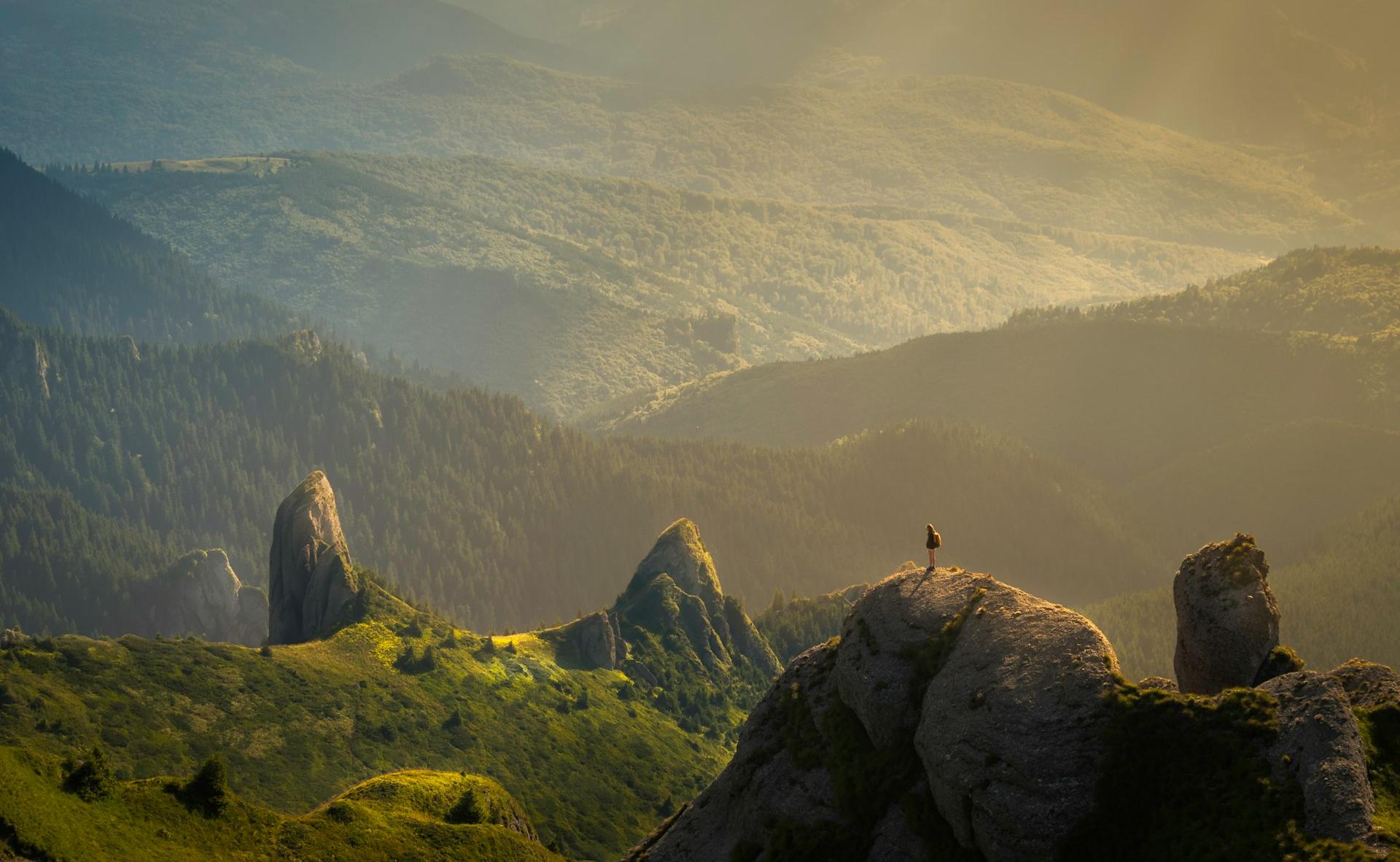 landscape photography of mountain hit by sun rays